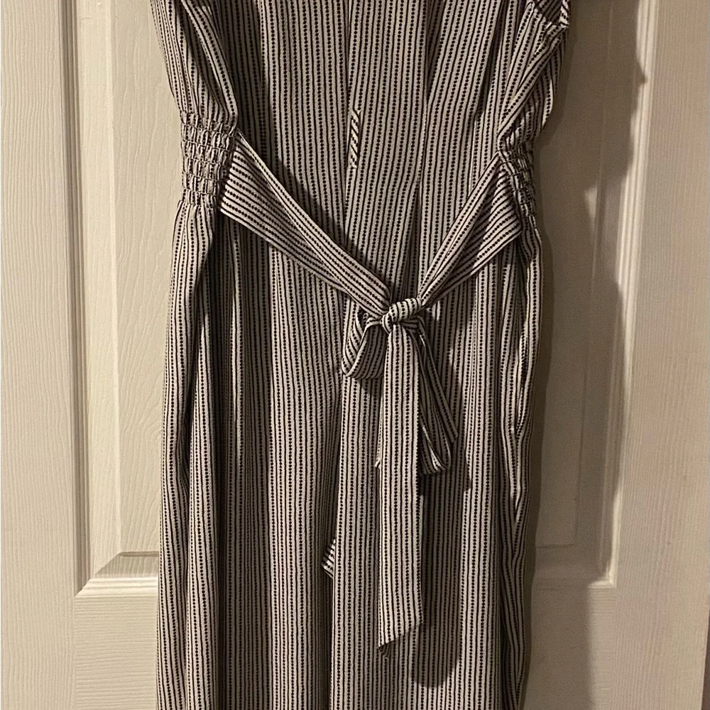 Max Studio Black and White Striped Jumpsuit - Picture 5 of 10